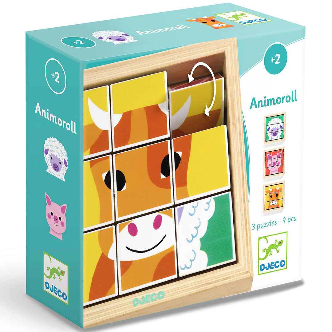 djeco blokpuzzel animoroll - 9st