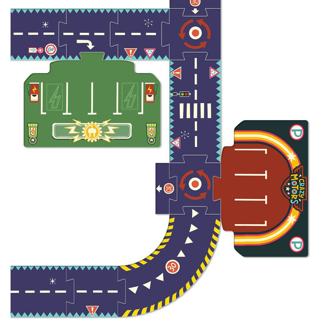 djeco crazy motors autoweg puzzel - 24st | DJ05497 | 1