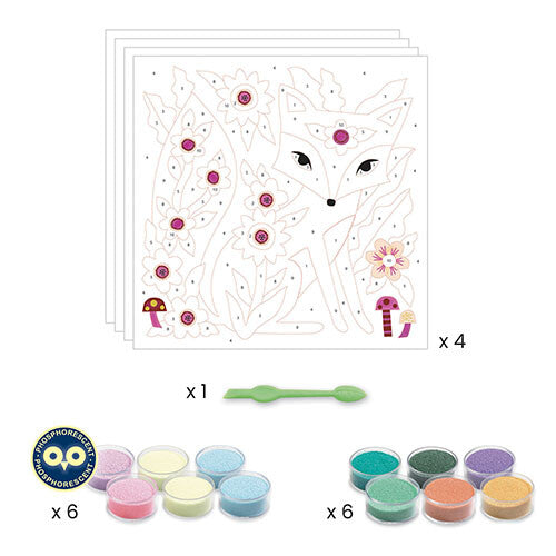 djeco gekleurd zand glow in the dark - tuindieren | DJ08680 | 5