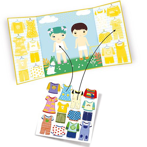 djeco herbruikbare stickers kleding - 14st | DJ09070 | 1