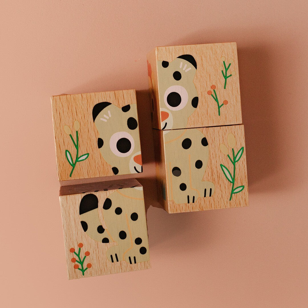 djeco houten blokpuzzel wild & co | DJ01904 | 3
