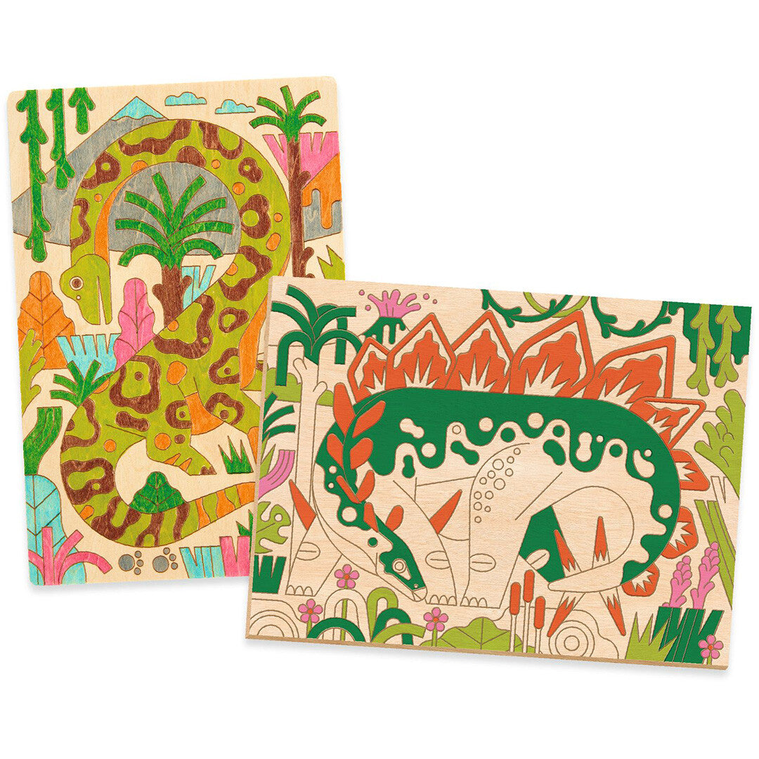 djeco houten kleurplaten dino world | DJ08739 | 1