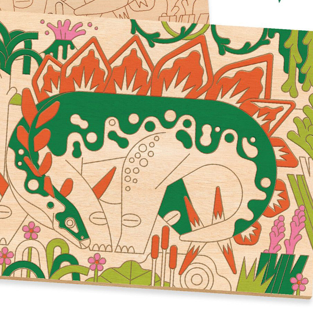 djeco houten kleurplaten dino world | DJ08739 | 5