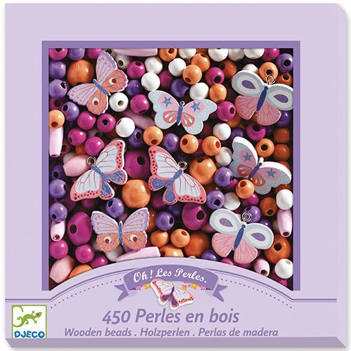 djeco houten kralen - vlinders | DJ09810 | 0