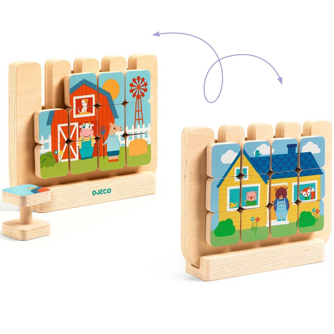 djeco houten puzzel casamix - 2x12st | DJ01618 | 1