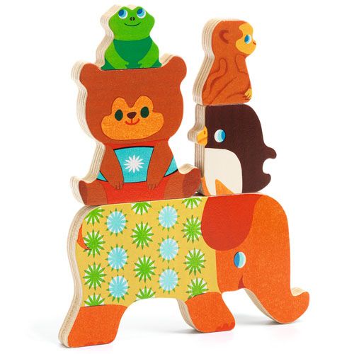 djeco houten puzzel dierentuindieren (5st) | DJ01056 | 1