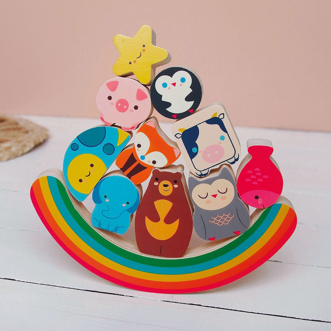 djeco houten puzzel en balanceerspel - rainbow - 11st | DJ01076 | 3