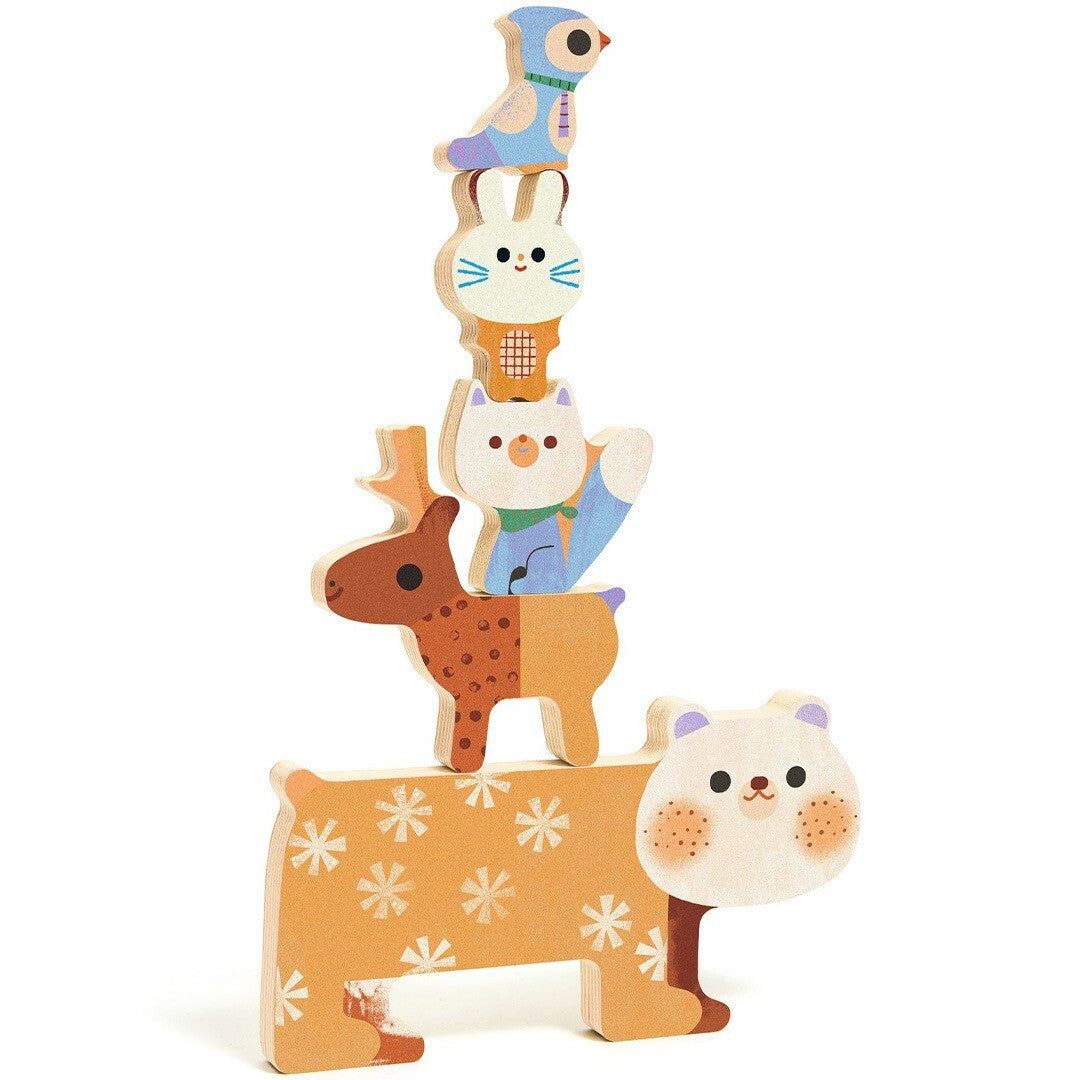 djeco houten puzzel woody stack - 5st | DJ01090 | 1