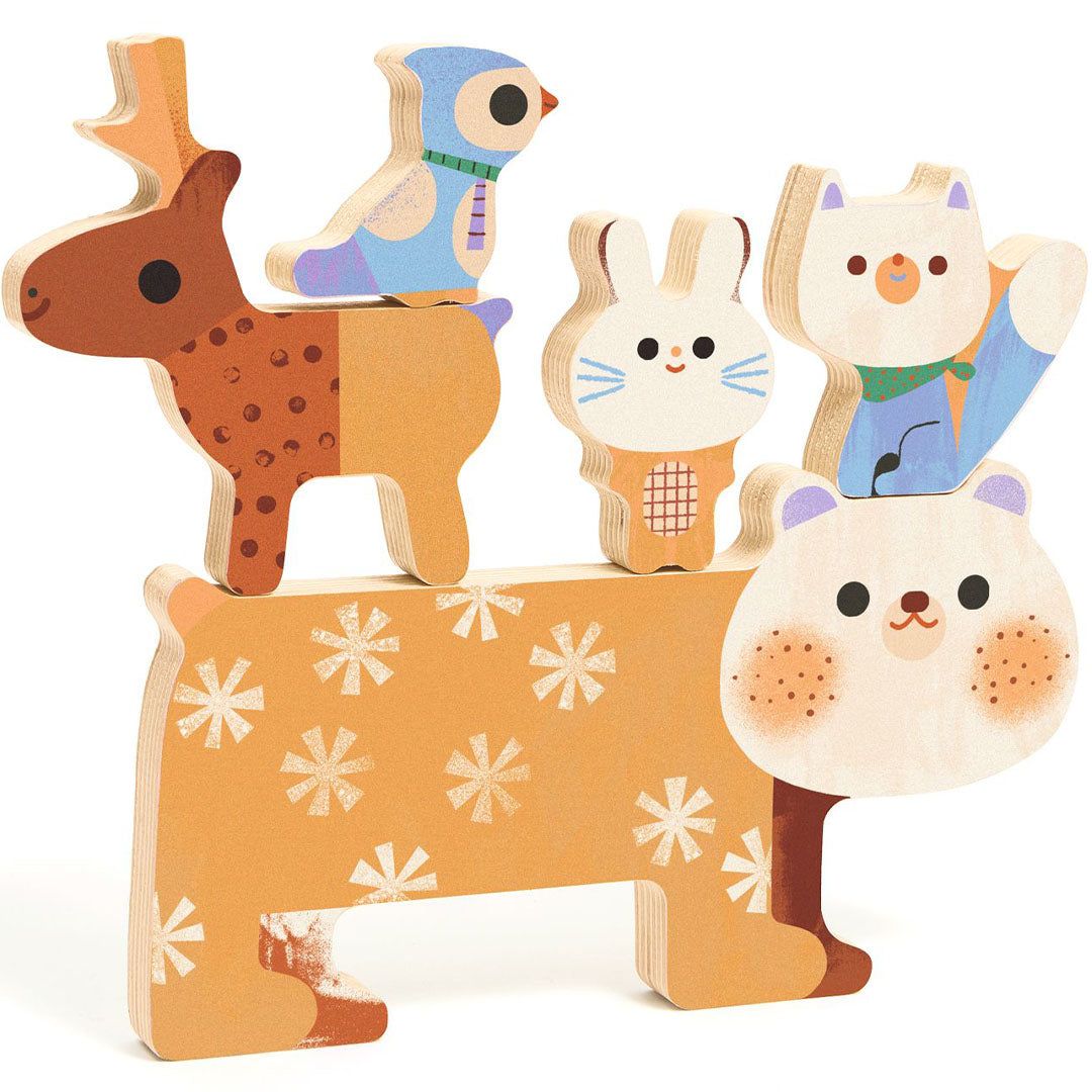 djeco houten puzzel woody stack - 5st | DJ01090 | 2