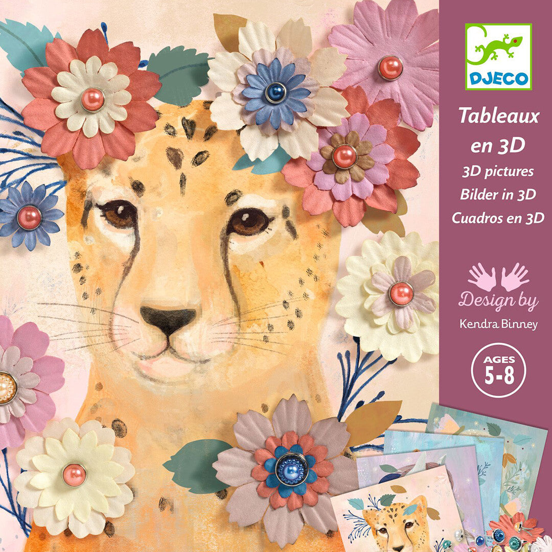 djeco knutselset 3D schilderijen - bloemen maken | DJ09454 | 0