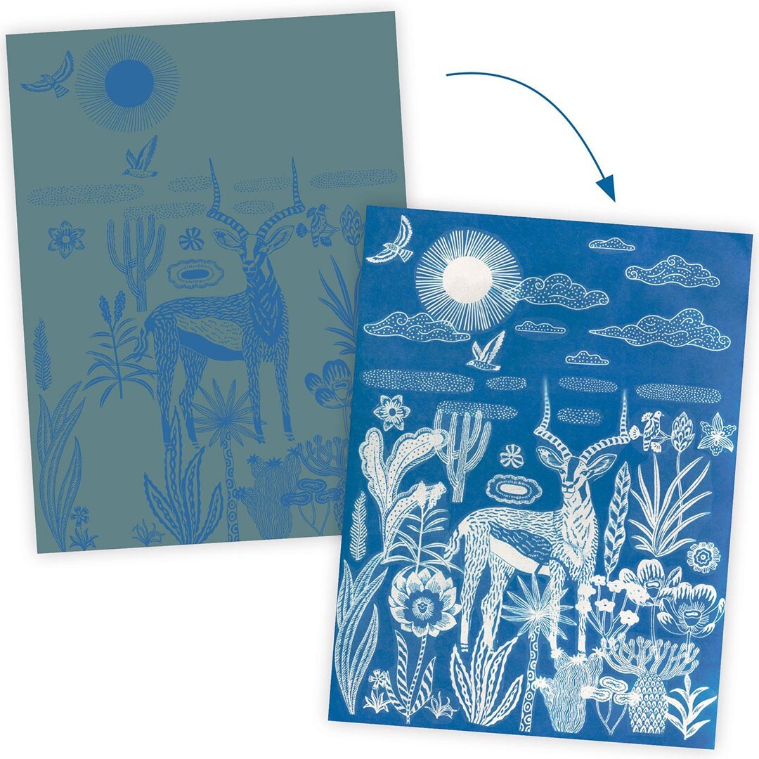 djeco knutselset blauwdruk - night-time in the savannah | DJ09343 | 2