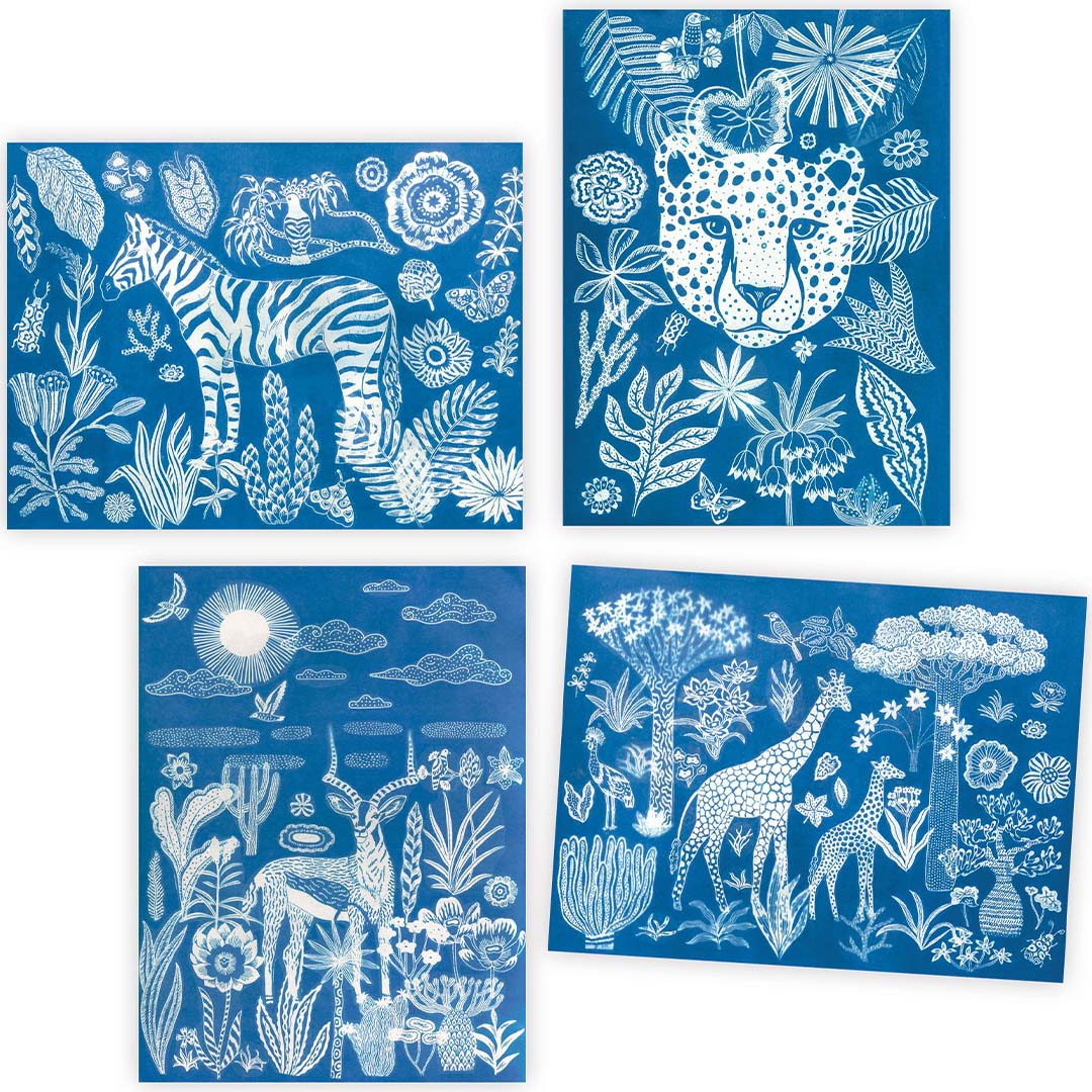 djeco knutselset blauwdruk - night-time in the savannah | DJ09343 | 3