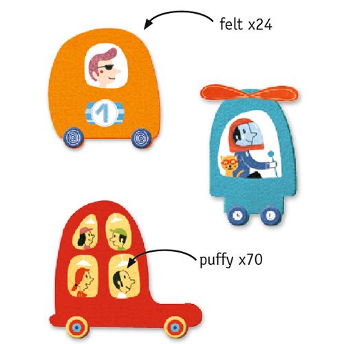djeco knutselset creëren met stickers - auto's | DJ09051 | 1