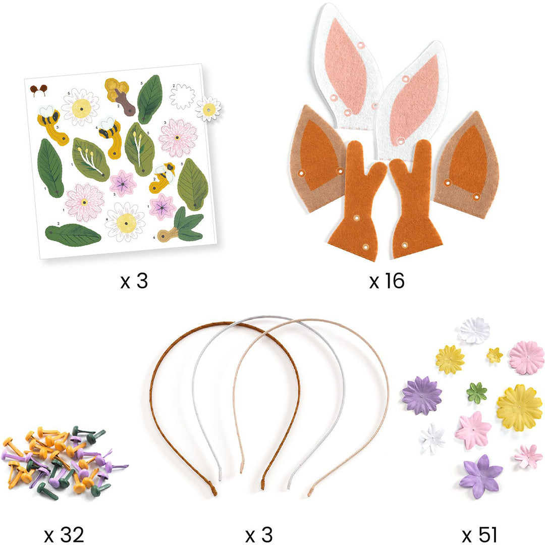 djeco knutselset diy diadeem - flower friends | DJ07927 | 2