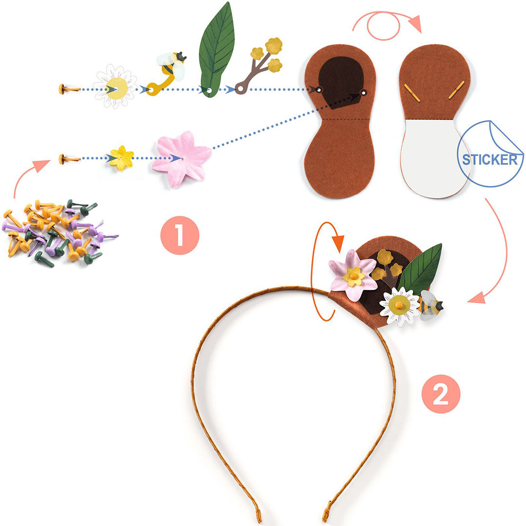 djeco knutselset diy diadeem - flower friends | DJ07927 | 3