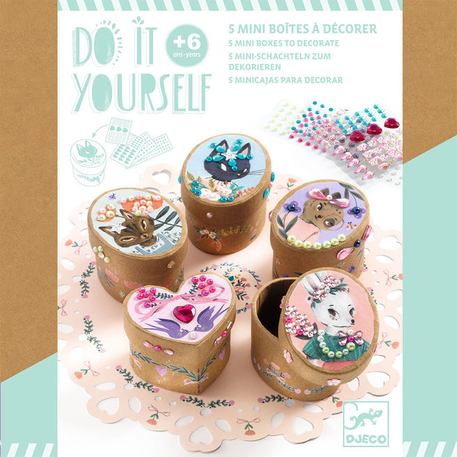 djeco knutselset diy opbergdoosjes - adorables - 5st | DJ07918 | 0