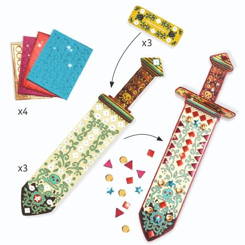 djeco knutselset diy piratenzwaarden - 3st | DJ07902 | 1