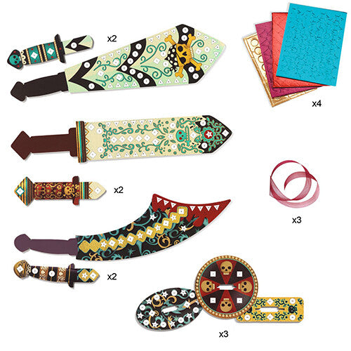 djeco knutselset diy piratenzwaarden - 3st | DJ07902 | 3