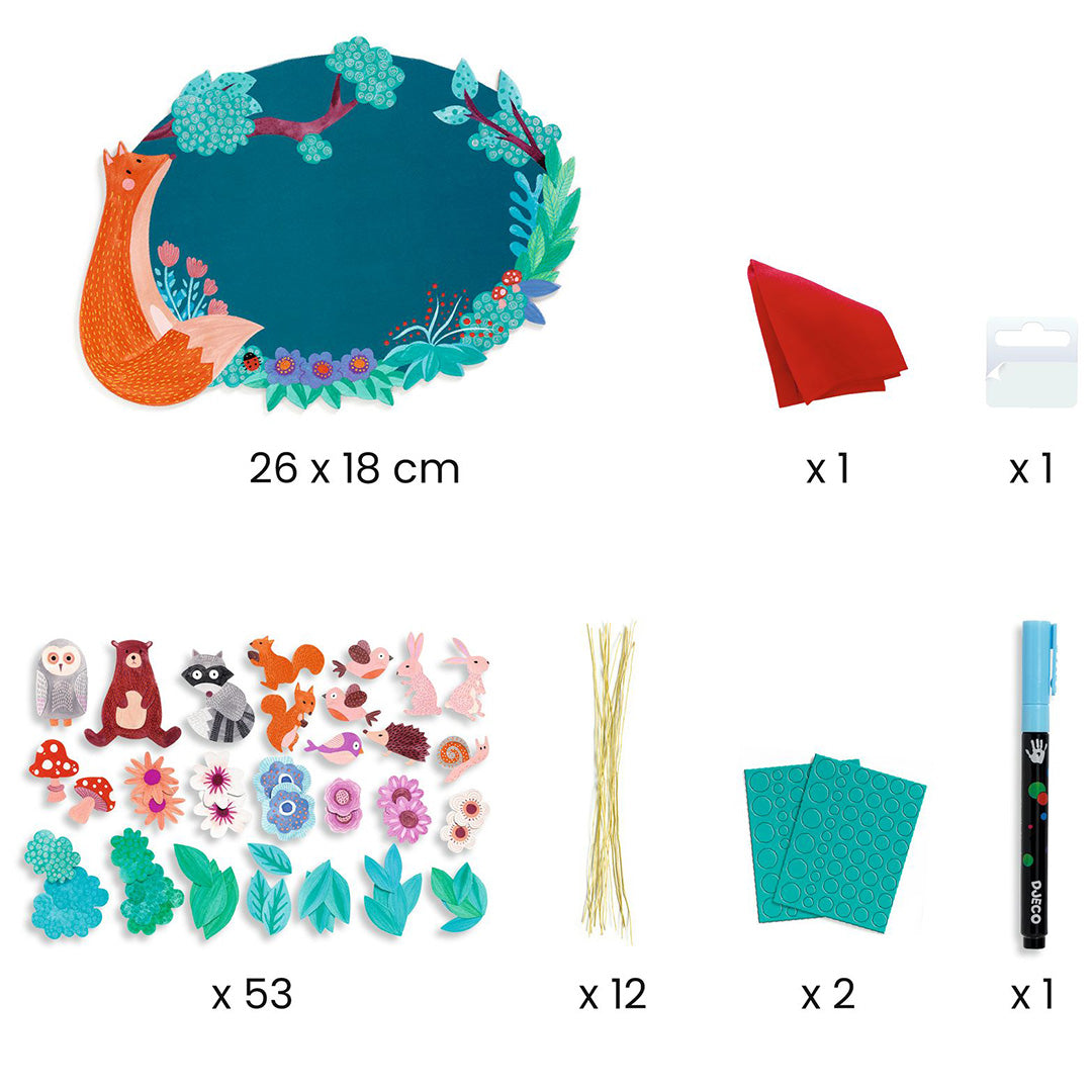djeco knutselset diy uitwisbaar schrijfbord - bos | DJ07917 | 2