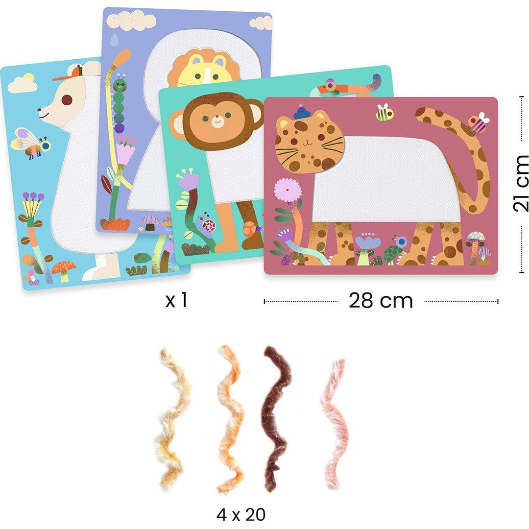 djeco knutselset fluffy friends | DJ09128 | 3