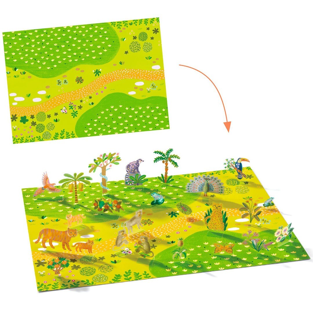 djeco knutselset herbruikbare 3D stickers - animals | DJ00044 | 1