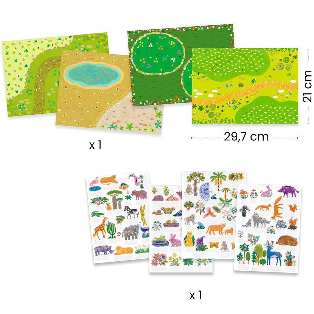 djeco knutselset herbruikbare 3D stickers - animals | DJ00044 | 4