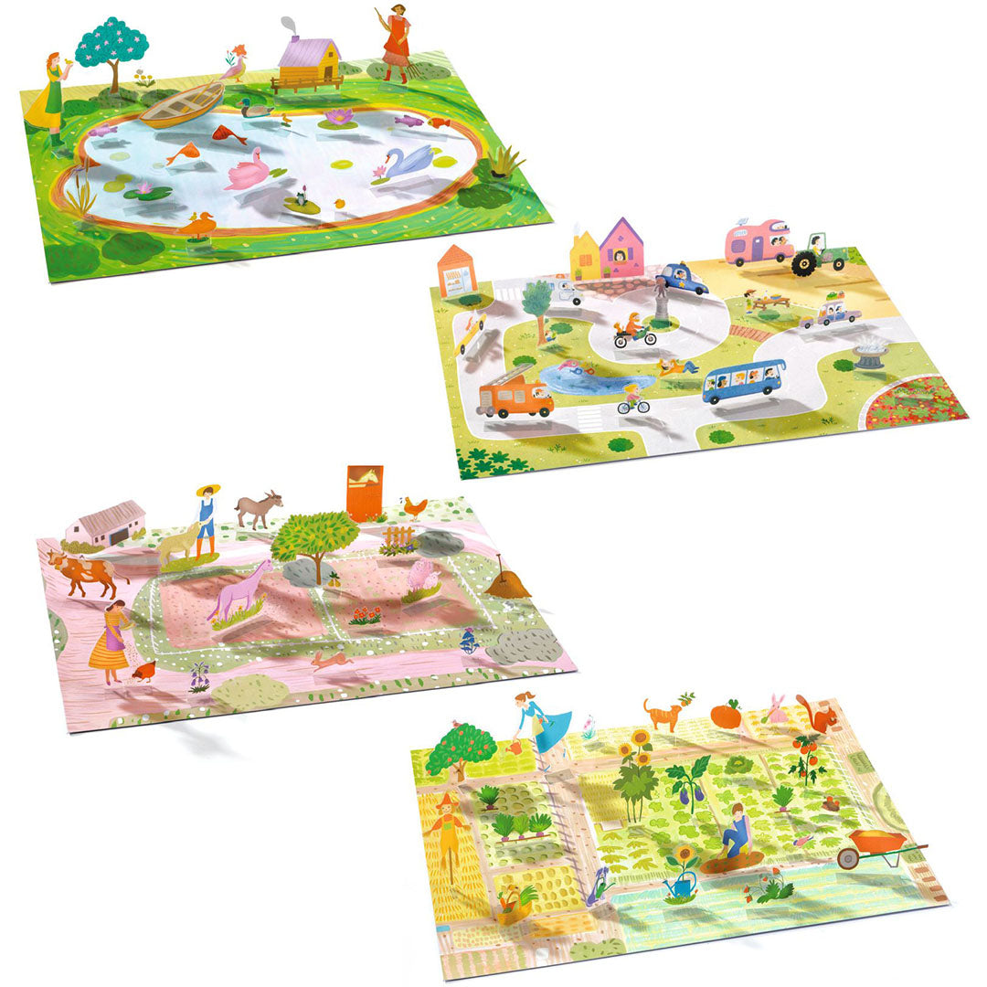 djeco knutselset herbruikbare 3D stickers - farm | DJ00045 | 3