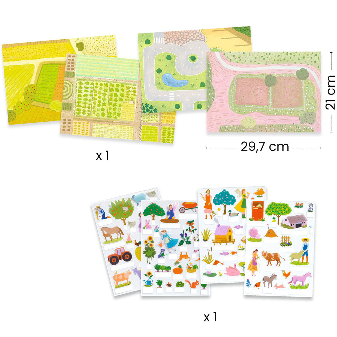 djeco knutselset herbruikbare 3D stickers - farm | DJ00045 | 4