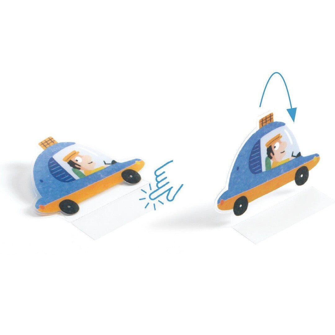 djeco knutselset herbruikbare 3D stickers - vehicles | DJ00043 | 2