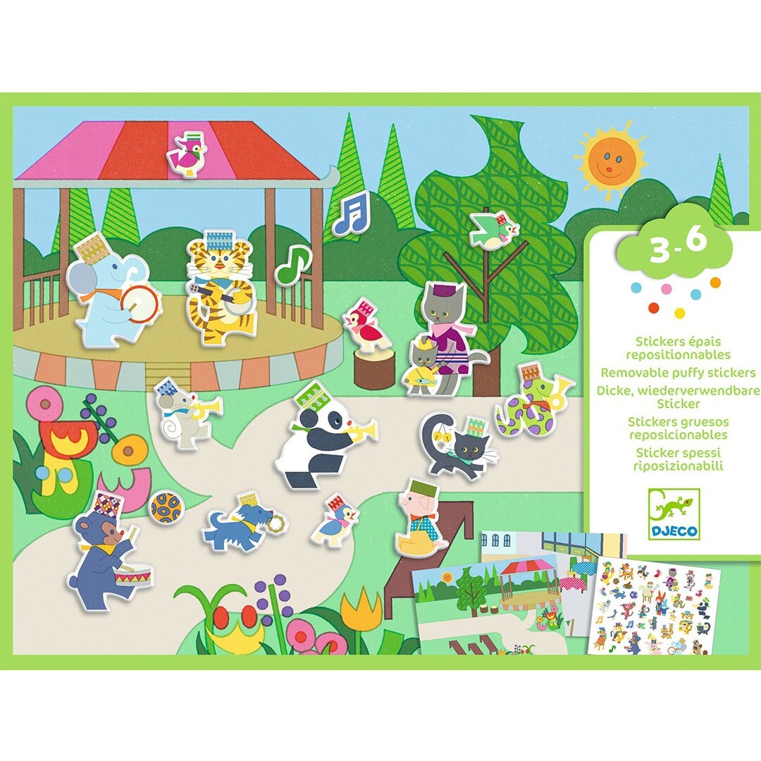 djeco knutselset herbruikbare stickers - fanfare | DJ09947 | 0