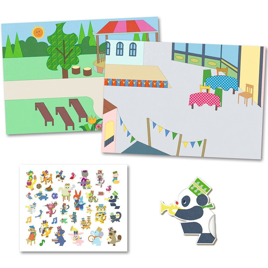 djeco knutselset herbruikbare stickers - fanfare | DJ09947 | 3