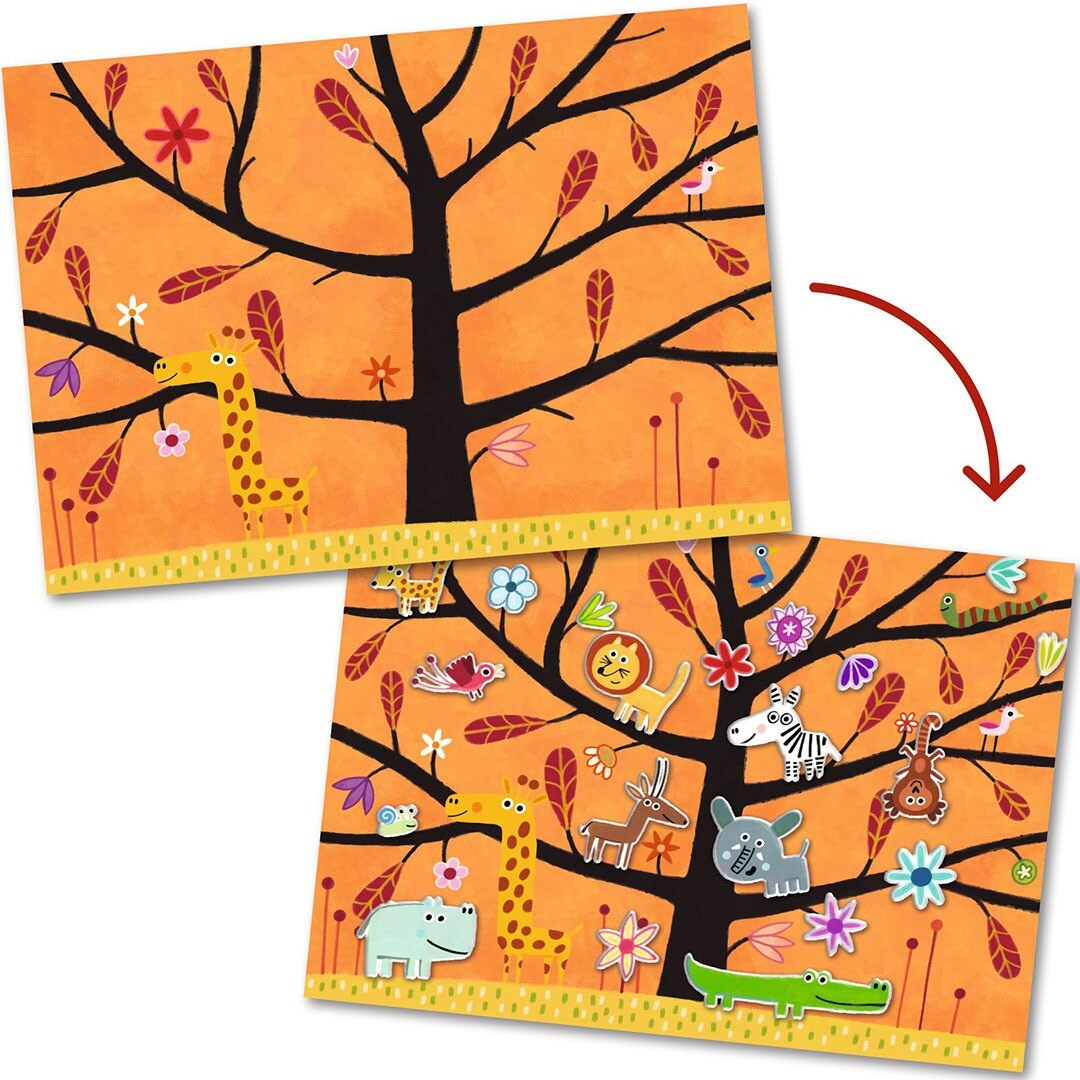 djeco knutselset herbruikbare stickers - off-ground tag | DJ09948 | 1