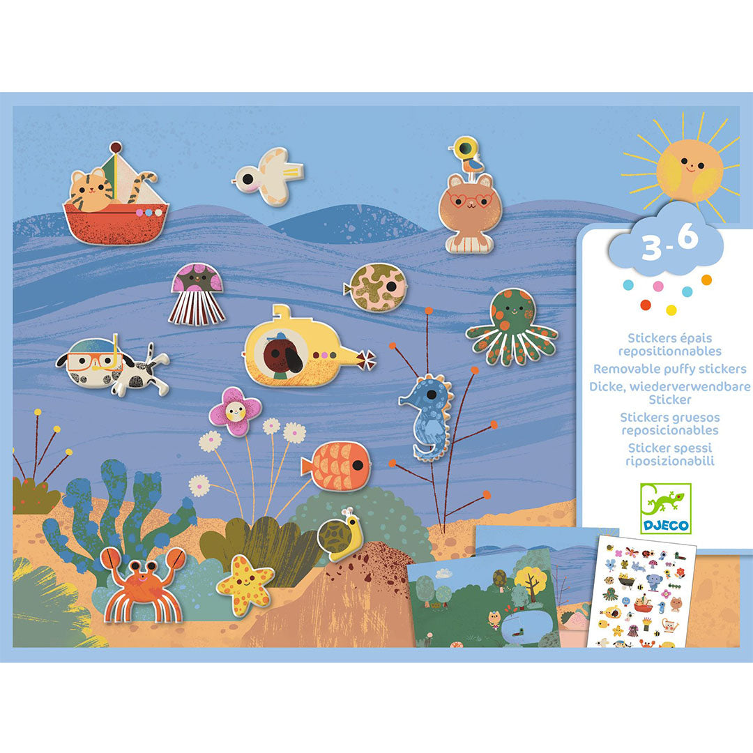 djeco knutselset herbruikbare stickers - summertime | DJ09949 | 0