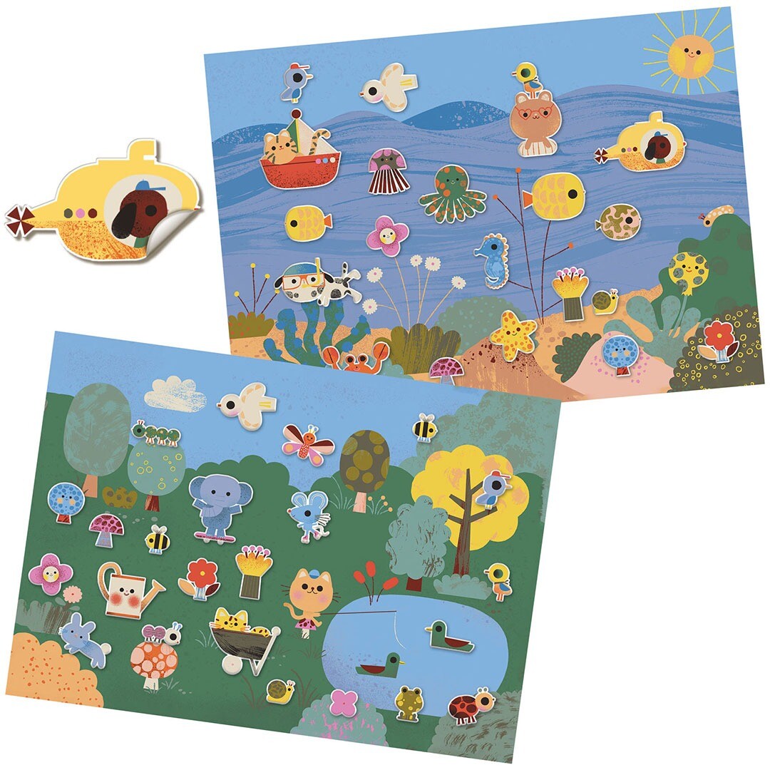 djeco knutselset herbruikbare stickers - summertime | DJ09949 | 1
