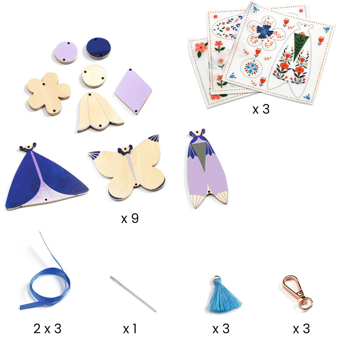 djeco knutselset sleutelhangers maken - vlinders | DJ07981 | 2