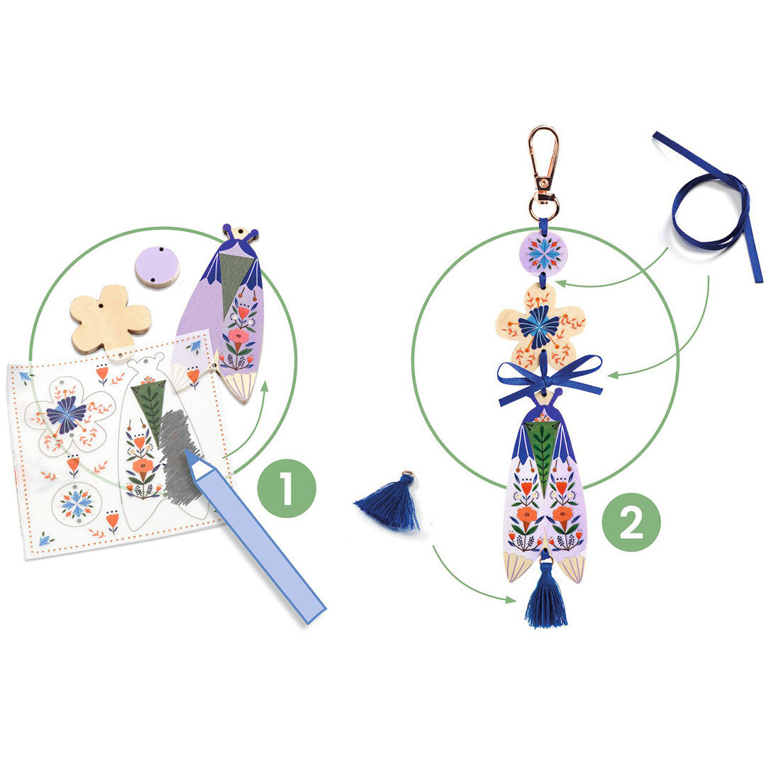 djeco knutselset sleutelhangers maken - vlinders | DJ07981 | 3