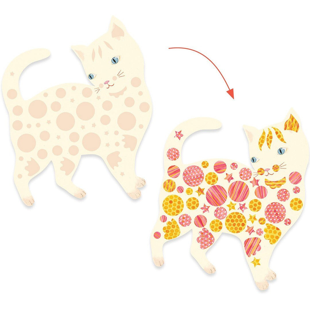 djeco knutselset stickers - cute cats | DJ00079 | 1