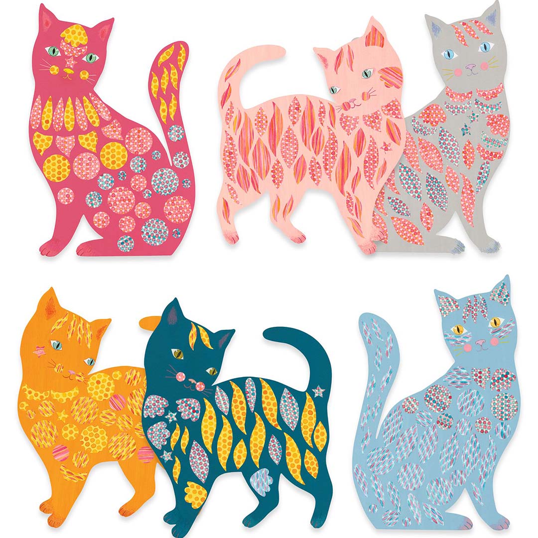 djeco knutselset stickers - cute cats | DJ00079 | 2