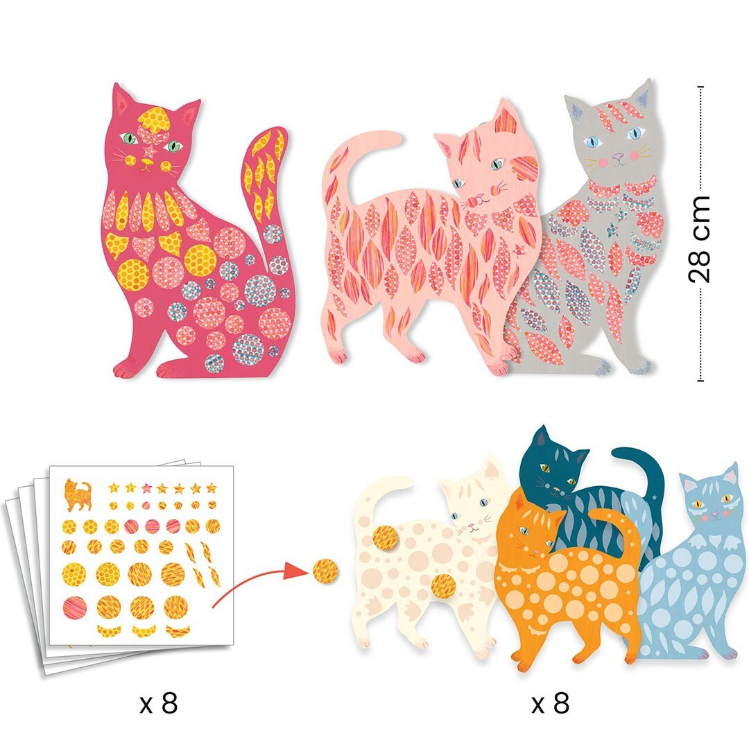 djeco knutselset stickers - cute cats | DJ00079 | 3