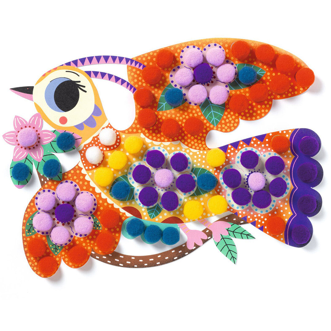 djeco knutselset vogels en pompons | DJ00070 | 1
