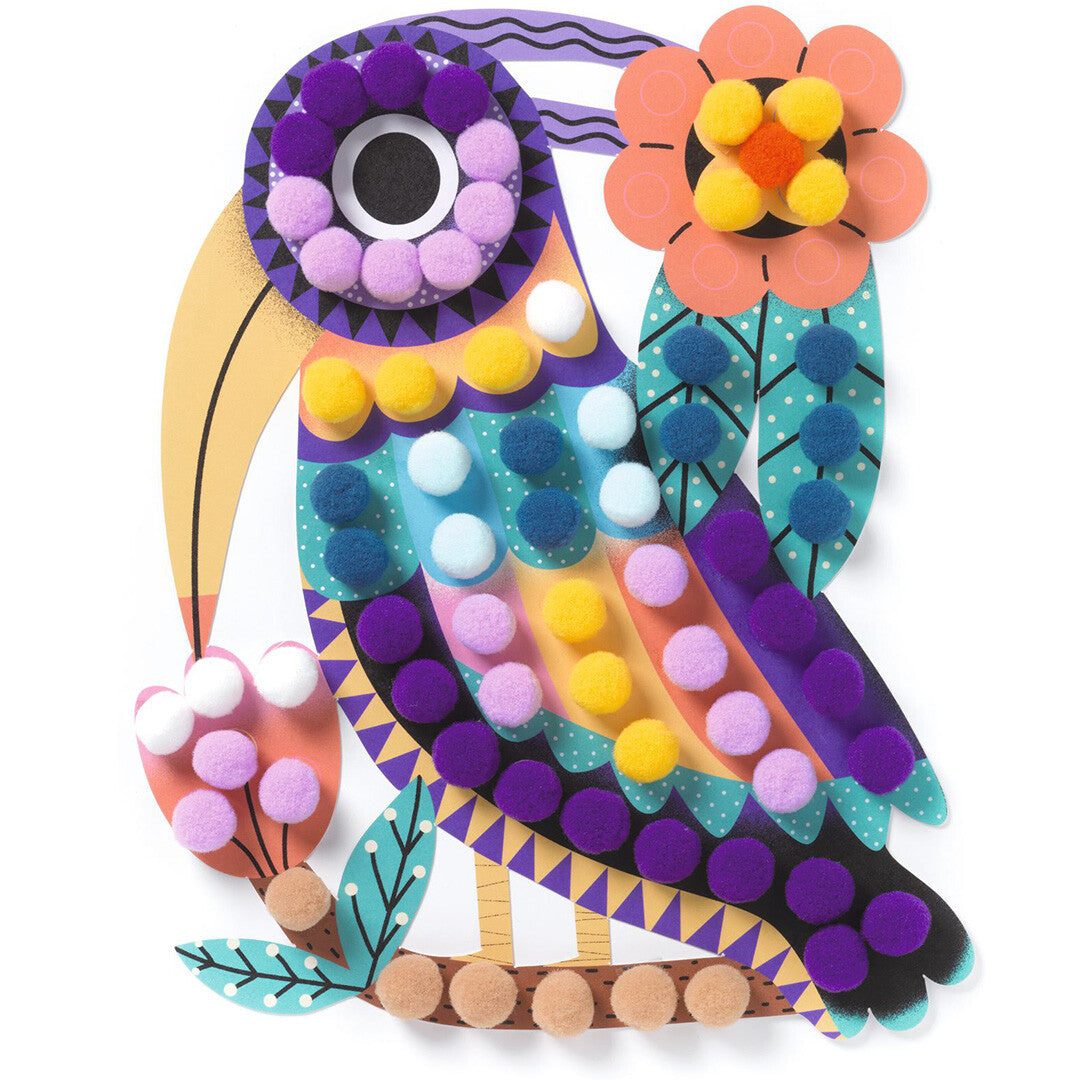 djeco knutselset vogels en pompons | DJ00070 | 2