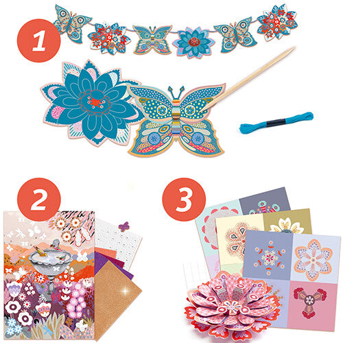 djeco knutselset zes activiteiten - bloemen | DJ09330 | 1
