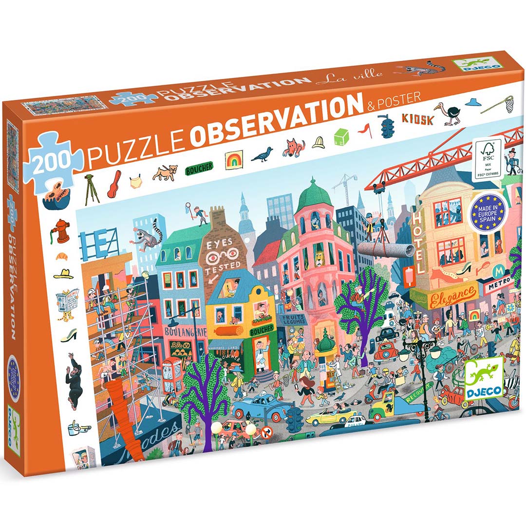 djeco observatiepuzzel de stad - 200st | DJ07515 | 0