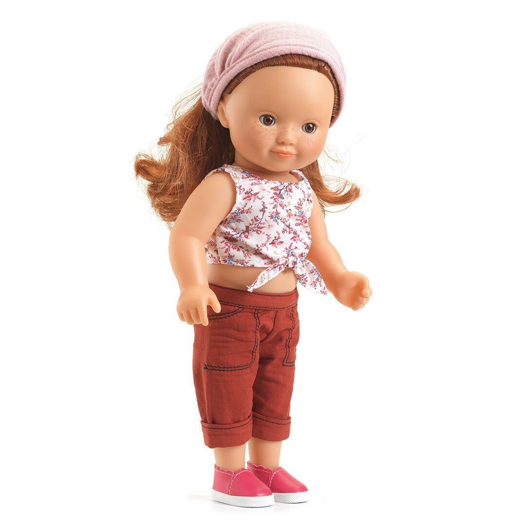 djeco poppenkledingset pomea lovely - burgundy - 32 cm | DJ07771 | 1