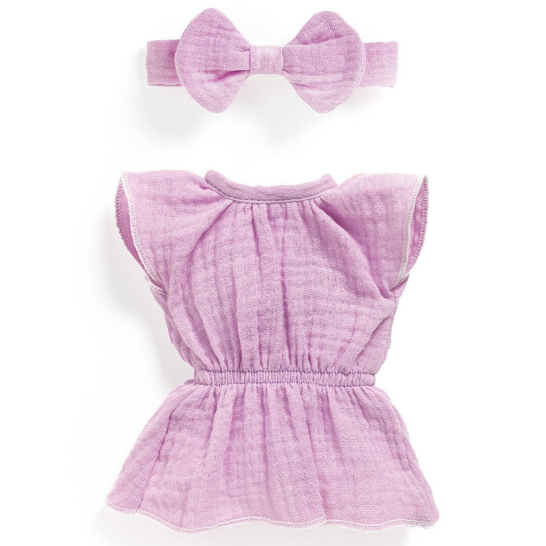 djeco poppenkledingset pomea lovely - violet - 32 cm | DJ07770 | 0