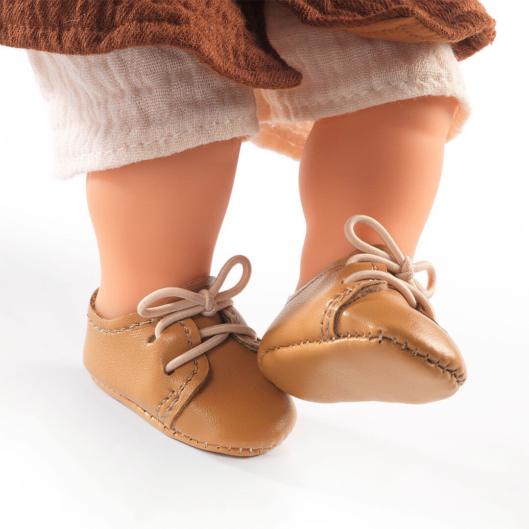 djeco poppenschoenen pomea - bruin - 32 cm | DJ07888 | 1
