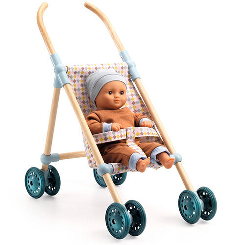 djeco poppenwagen pomea - geblokt | DJ07843 | 2
