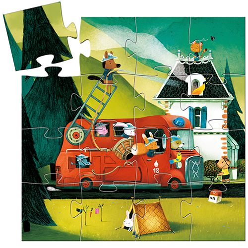 djeco puzzel de brandweerwagen (16st) | DJ07269 | 1