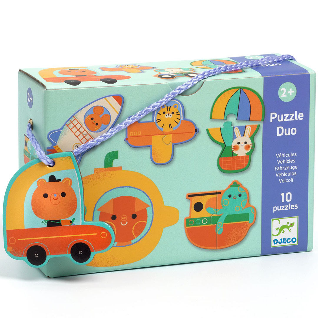 djeco puzzel duo - voertuigen - 10x2st | DJ08270 | 1