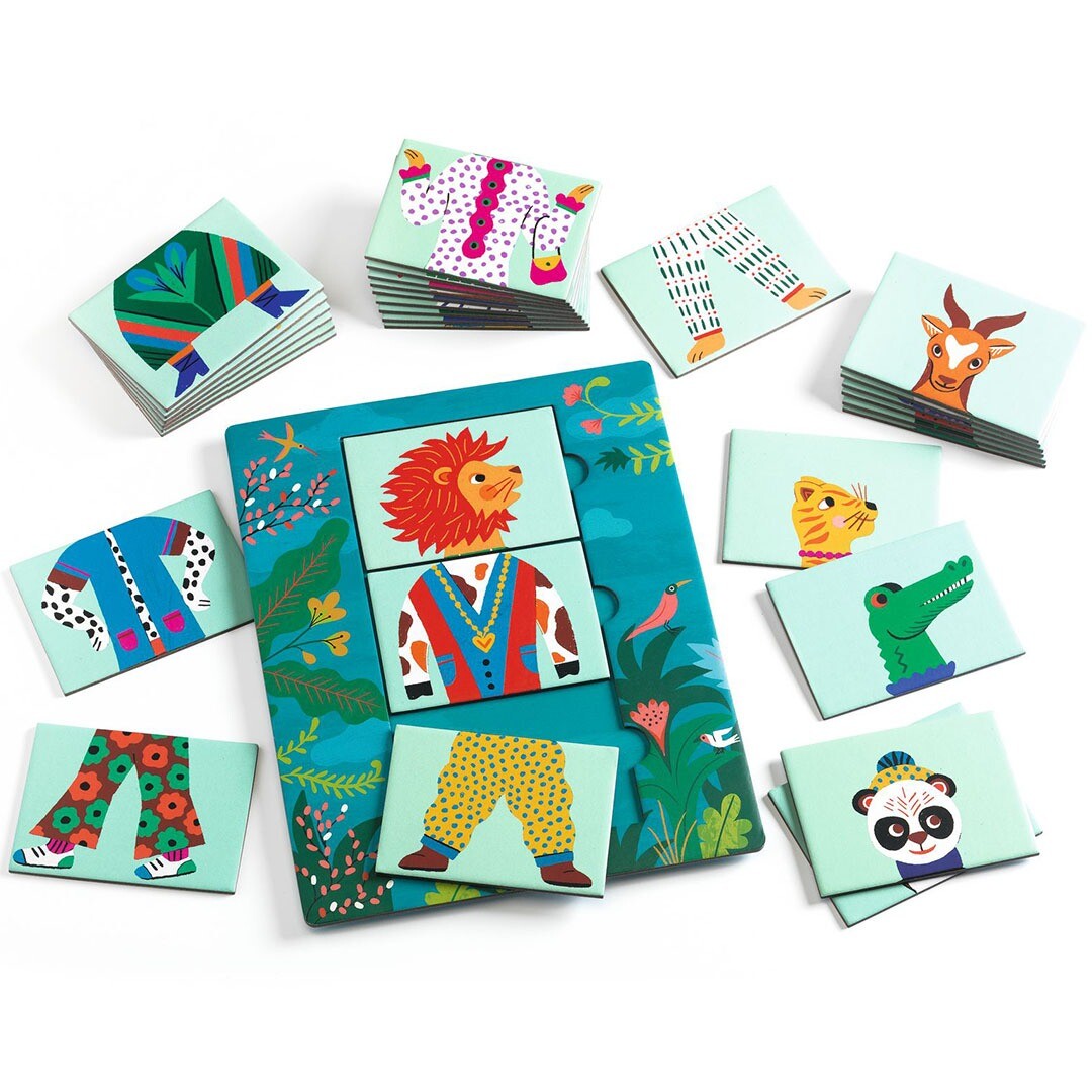 djeco puzzel mix&match modanimo  - 18x2st | DJ08247 | 2